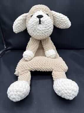 Handmade Crochet Puppy Snuggler / Security Blanket 18”